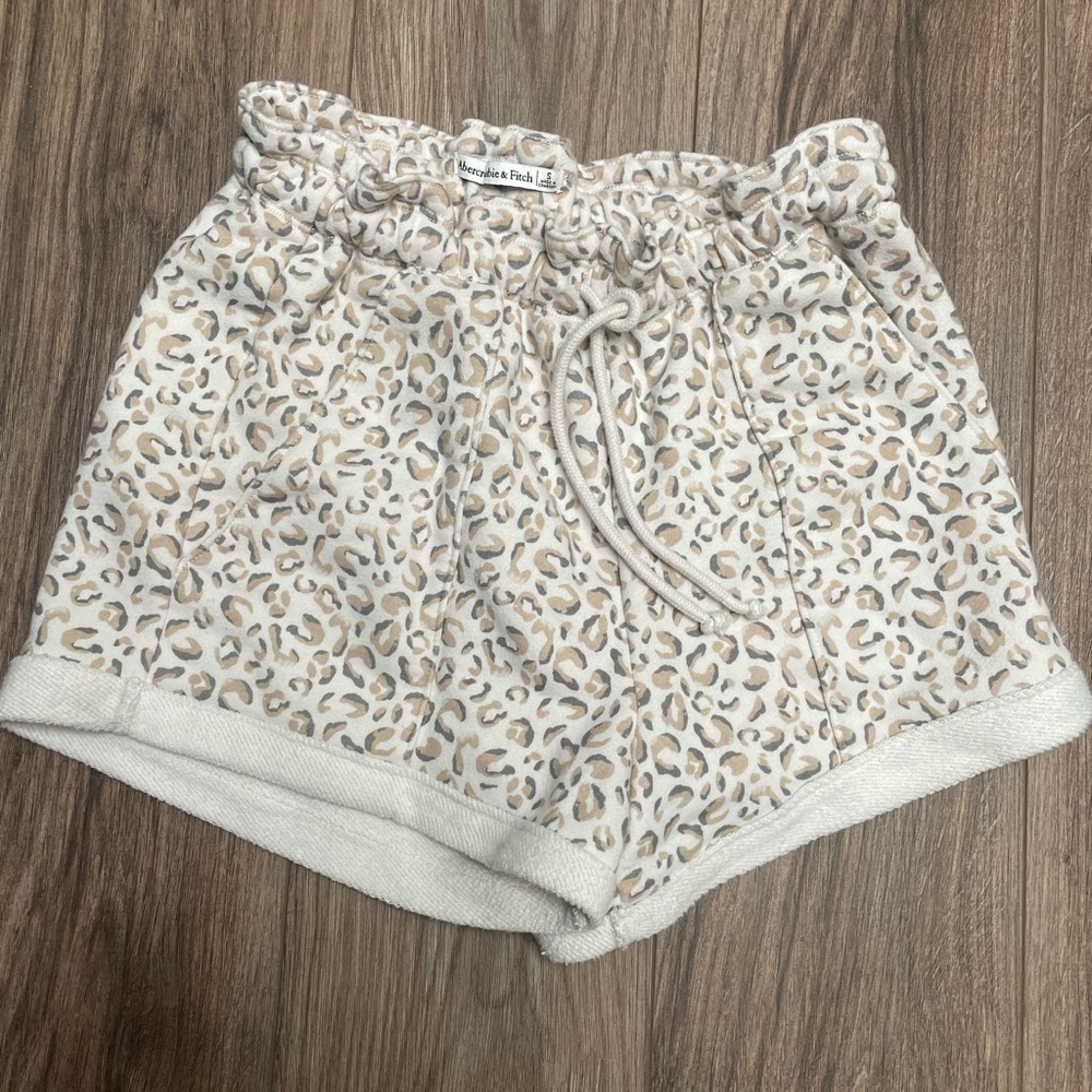 Abercrombie Drawstring Leopard Shorts